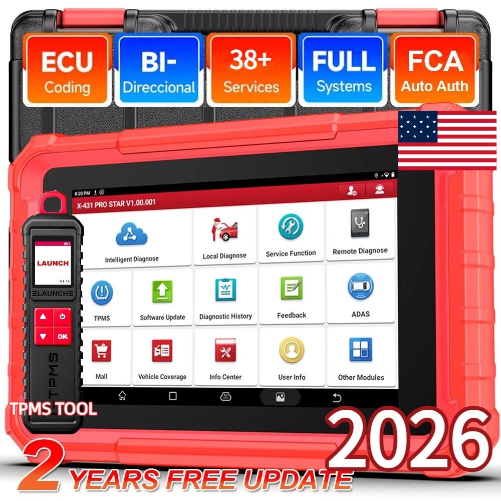 LAUNCH X431 PRO STAR& TPMS Tool Bidirectional Diagnostic OBD2 Scanner ECU Coding