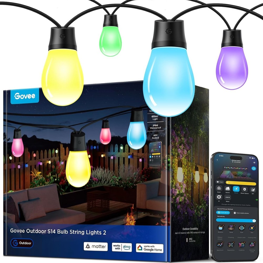 Govee Outdoor S14 Bulb String Lights 2 - 48ft
