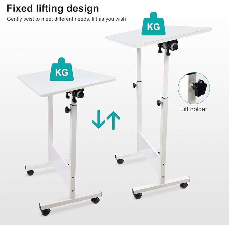 Adjustable Mobile Writing Desk Easy Assembly Tilt Table Compact Workstation New