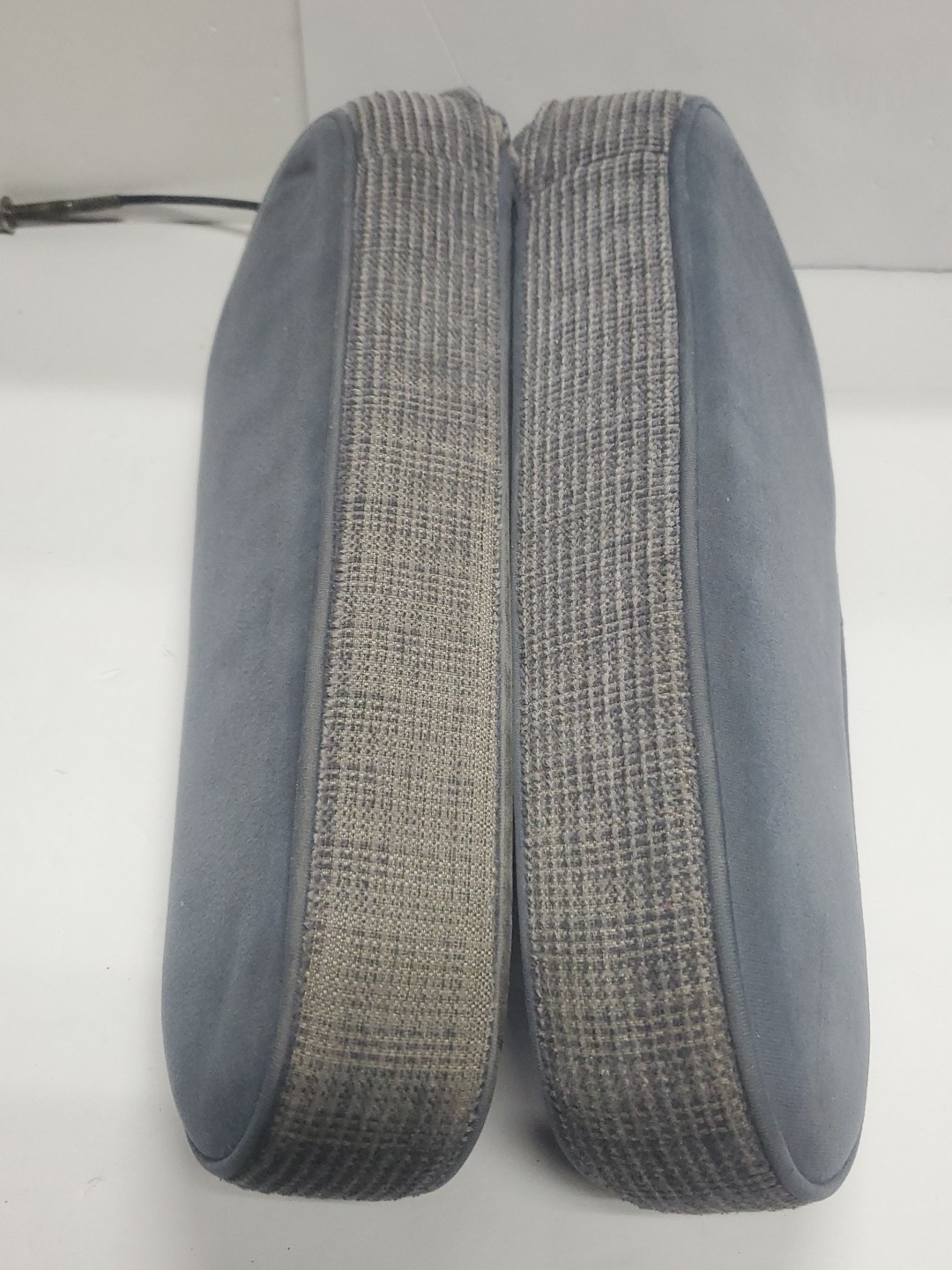 87-91 Ford F150 250 Bronco Bucket Seat Captain Chair Arm Rest Set Blue Cloth OEM