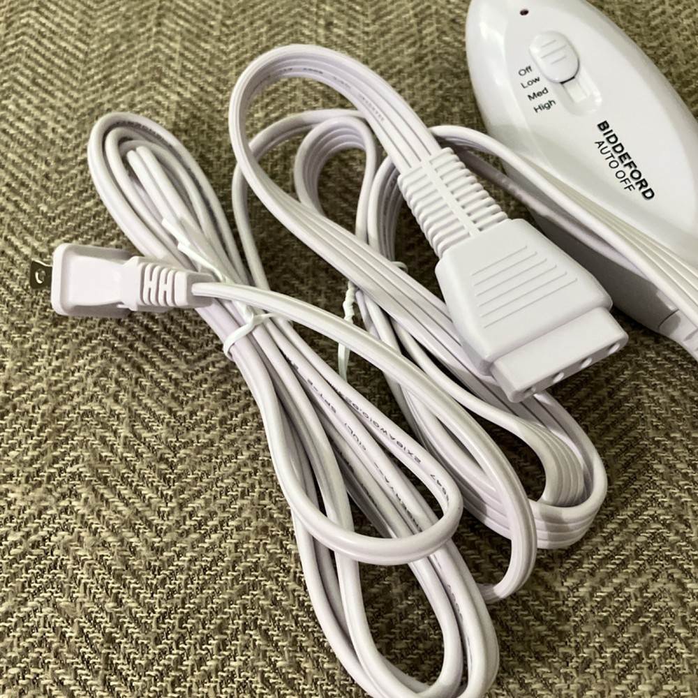 Biddeford Electric Blanket Controller Auto Off Adjustable Heat Settings White