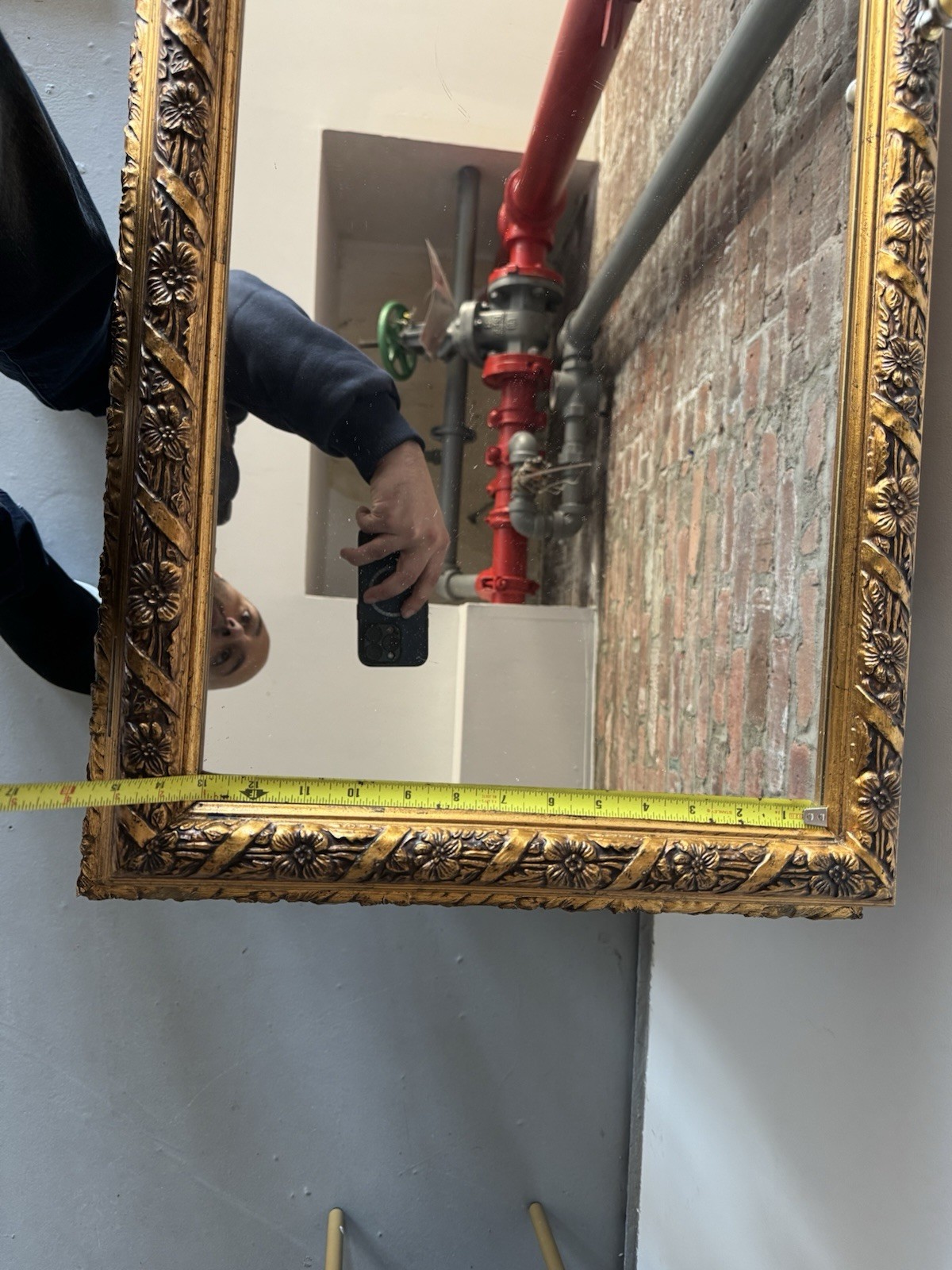 Antique Gold Solid Wooden Medicine Cabinet Glass Mirror 18x38x5 inches