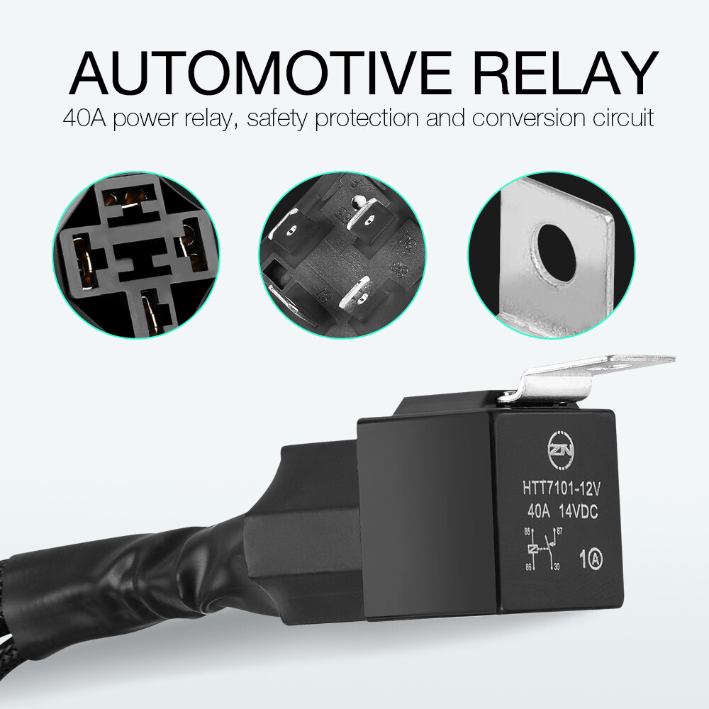 Wireless Remote Control Switch Strobe + 2-Lead Wiring Harness Kit LED Light Bar