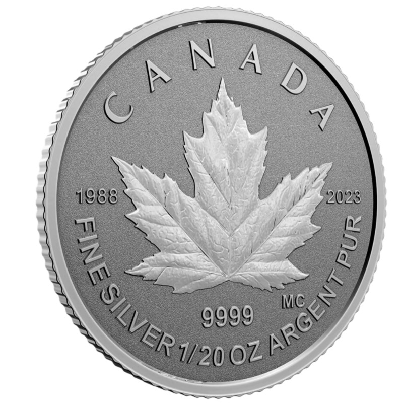 🇨🇦 Tiny Canada Dollar $1 Silver Coin (just 16 mm) Double dated Maple Leaf 2023