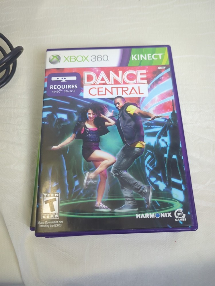 Microsoft Xbox 360 Kinect Motion Sensor Bar Black & 3 games bundle Dance Central