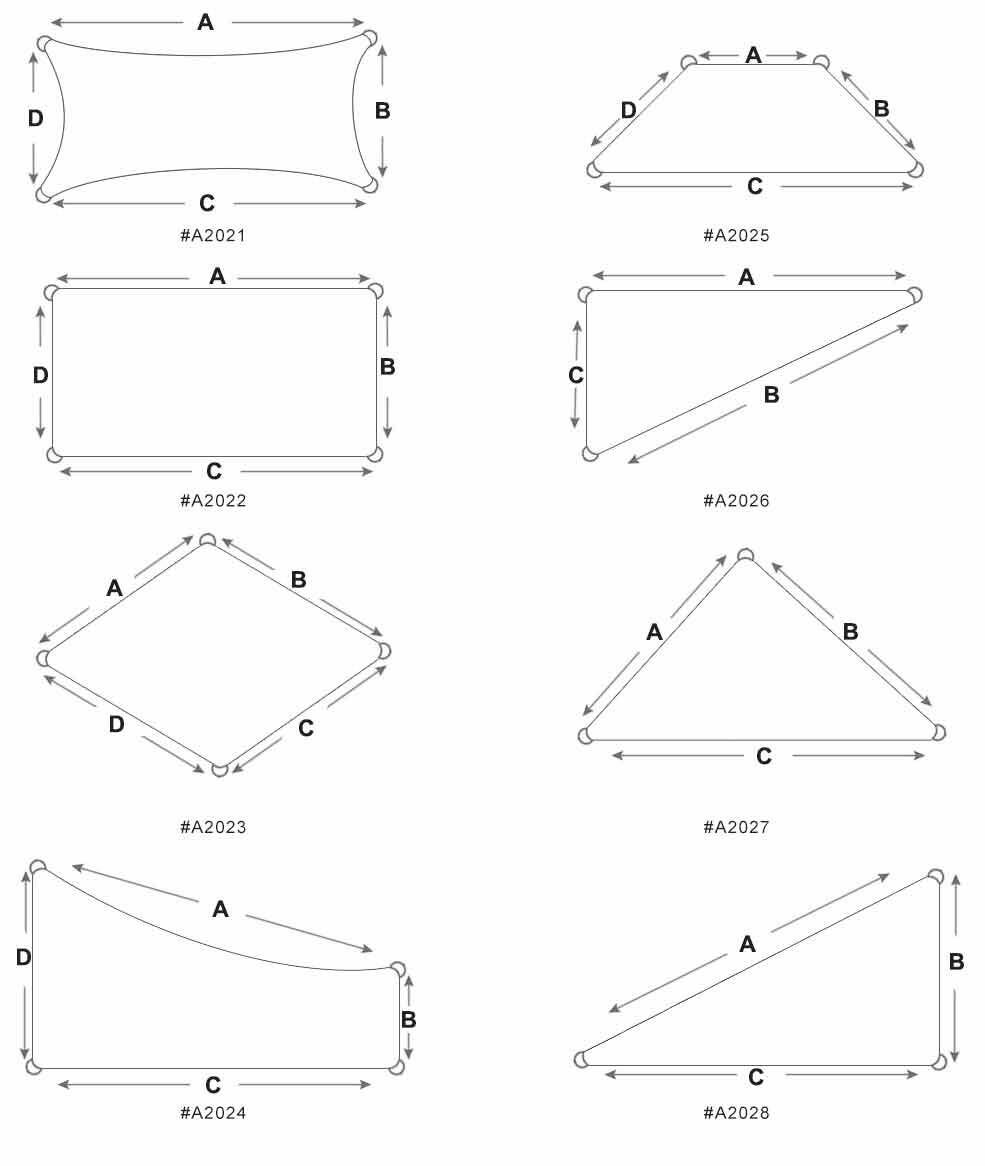 Custom Curved Rectangular Sun Shade Sail UV Blocking Outdoor Canopy Awning Patio