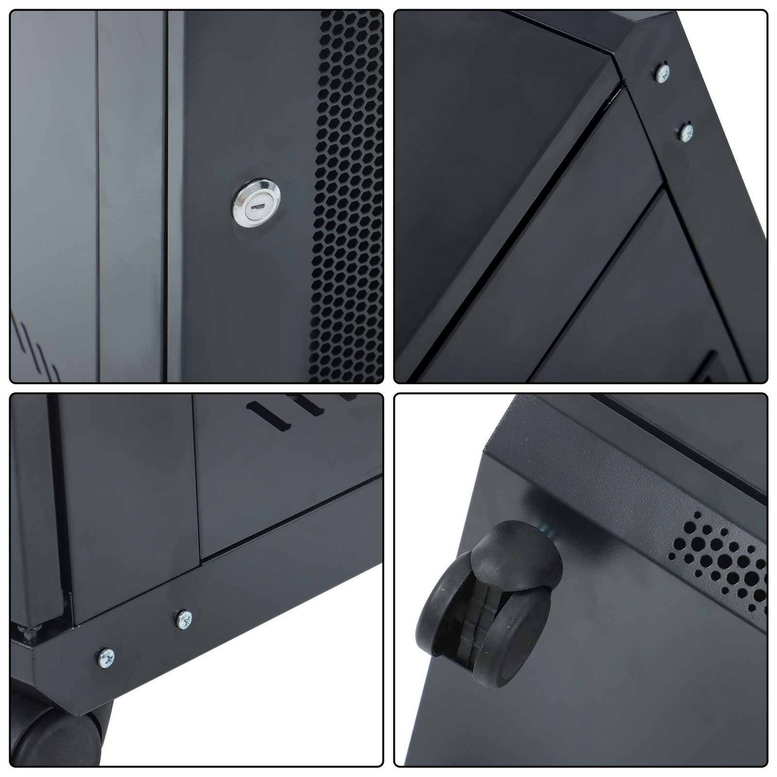 12U Wall Mount Network Server Rack Cabinet Enclosure 15.5'' Deep Door Lock