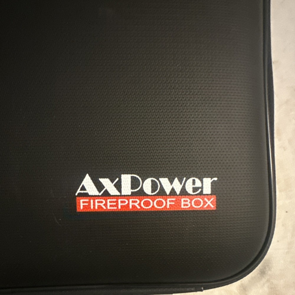 AxPower Fireproof Box Black Combination Lock Portable Handle Organizer Medium