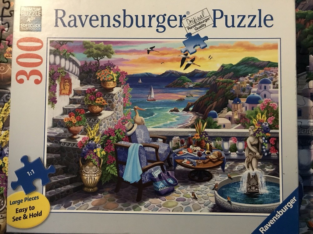 Ravensburger Santorini Sunset Large Format Jigsaw Puzzle (300pcs) COMPLETE