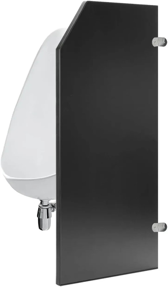 36" x 16" Urinal Partition Divider Screen,Wall-Mounted Men's Urinal Screen BLACK