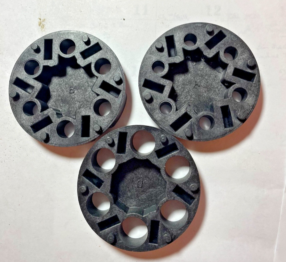 Lee Auto Disk Powder Measure Inserts - 3 Different Disc - A B D - Good Condition