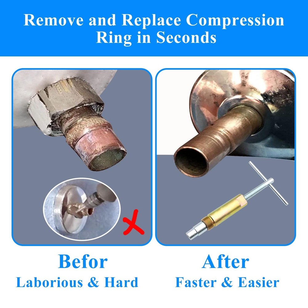 Compression Sleeve Puller Tool Remove Nut & Ferrule Of Pipe 03943- Golden