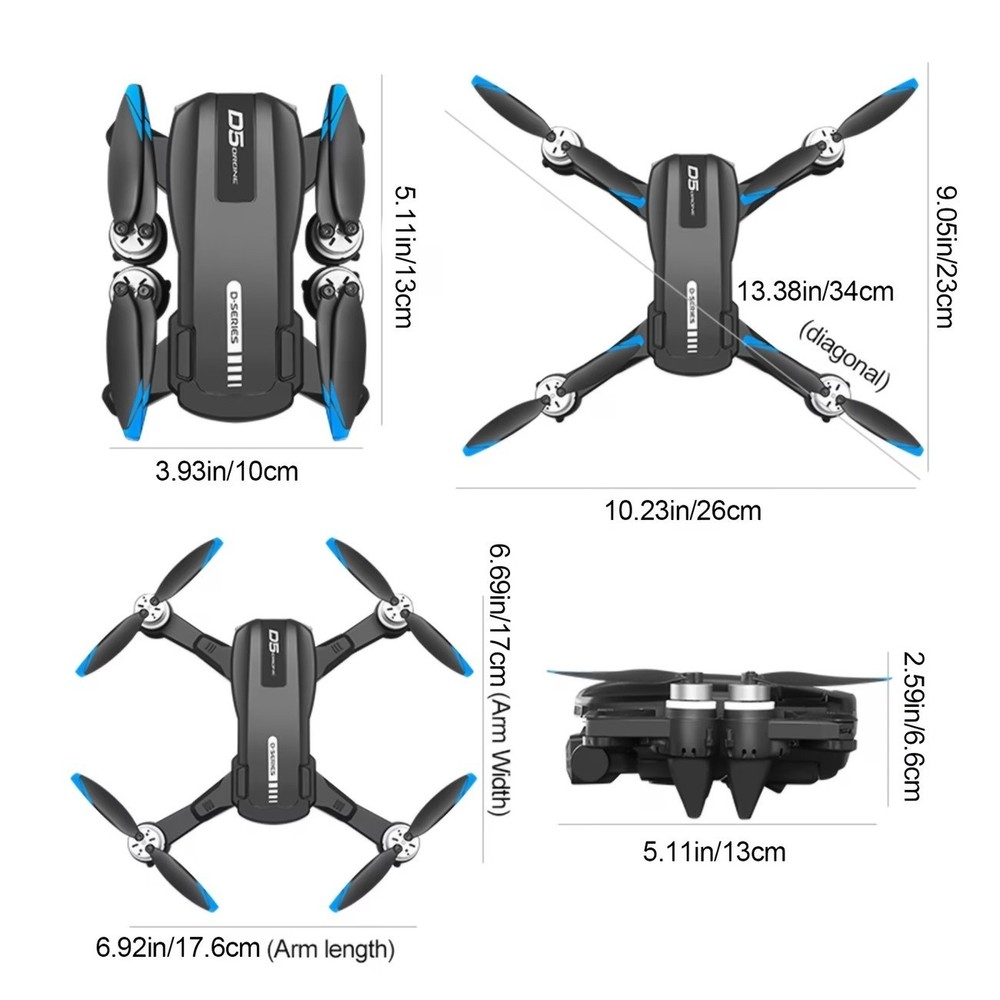 D5 Drone with LCD Screen Remote Control Brushless Motor WiFi Real-time Transmi