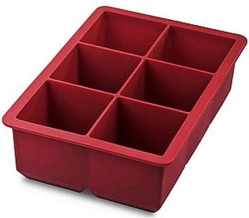 King Cube Large 2” Ice Cube Tray Mold Maker Bar Bourbon Tovolo- Red T5538