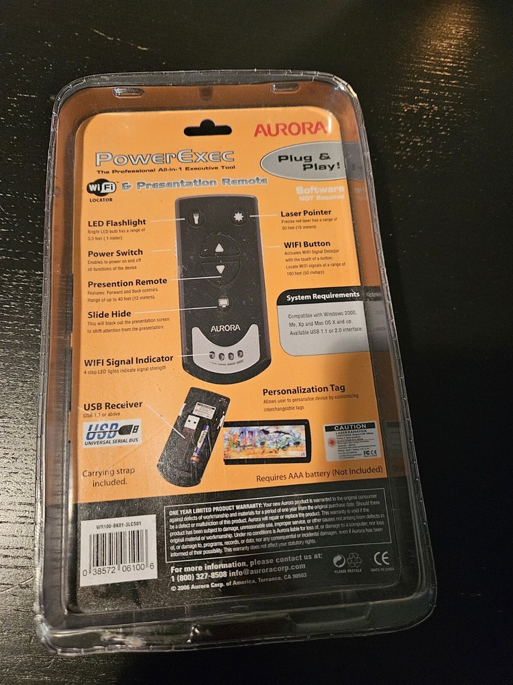 Wireless Presenter Remote Presentation USB Control. 2.4GHz Laser Pointer 160 Ft