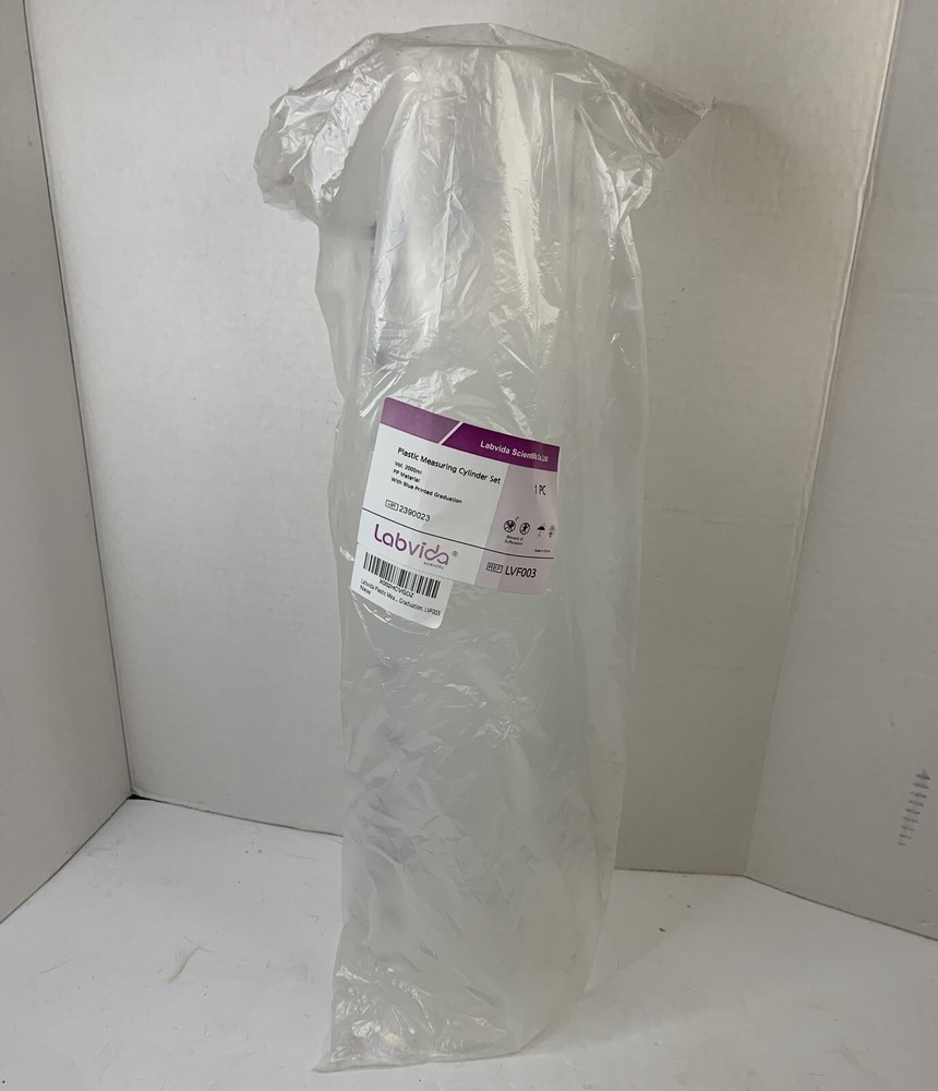 Lab Vida Supply 2000ml Plastic Tall Measuring Cylinder Beaker Blue Print Scale