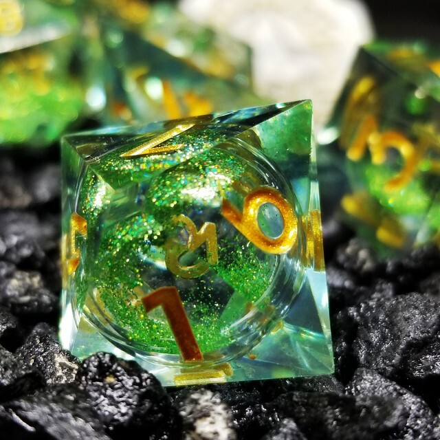 Sage's Spirits - Nature Spirits Liquid Core Sharp Edge Resin Dice Set