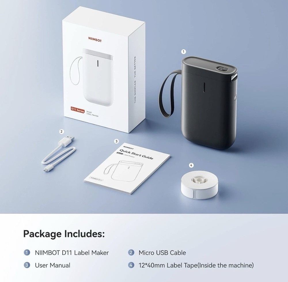 New NIIMBOT Label Maker Printer D11 Label Portable Wireless Connection White