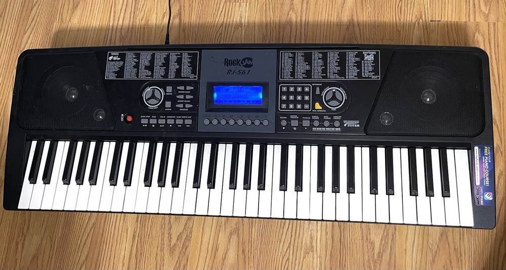 RockJam RJ-561 Multi-function Keyboard & Power Cord Tested Works!