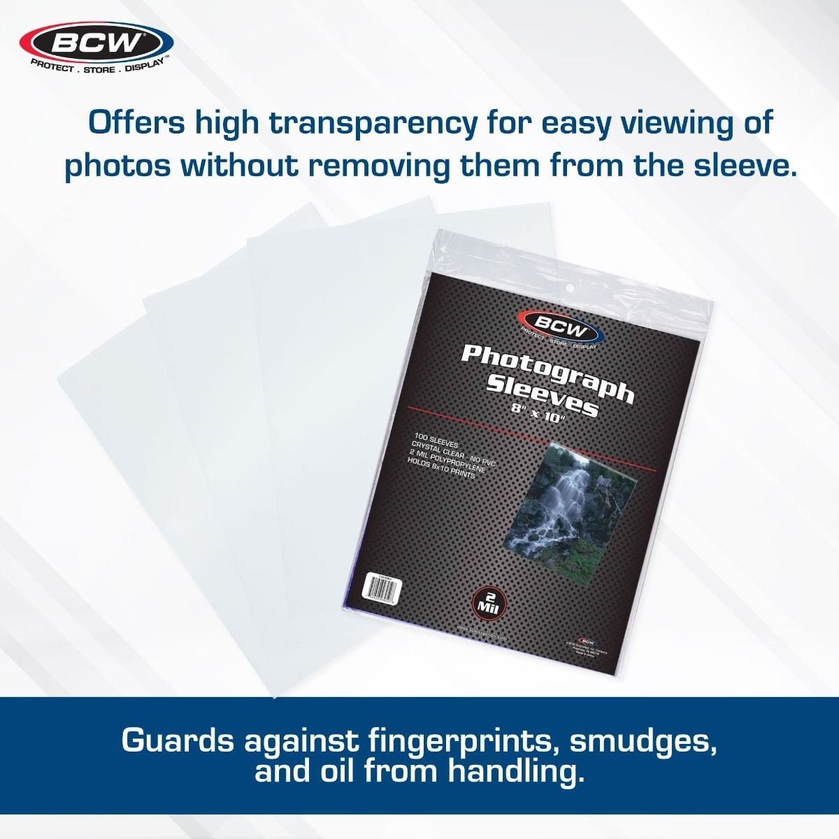 BCW 8x10 Photo Sleeves 100 Pack Clear Archival Acid-Free Print Protectors