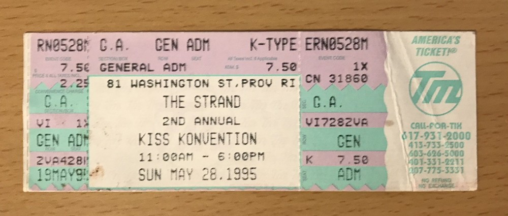 1995 KISS KONVENTION THE STRAND PROVIDENCE RI CONCERT TICKET STUB DESTROYER 9978