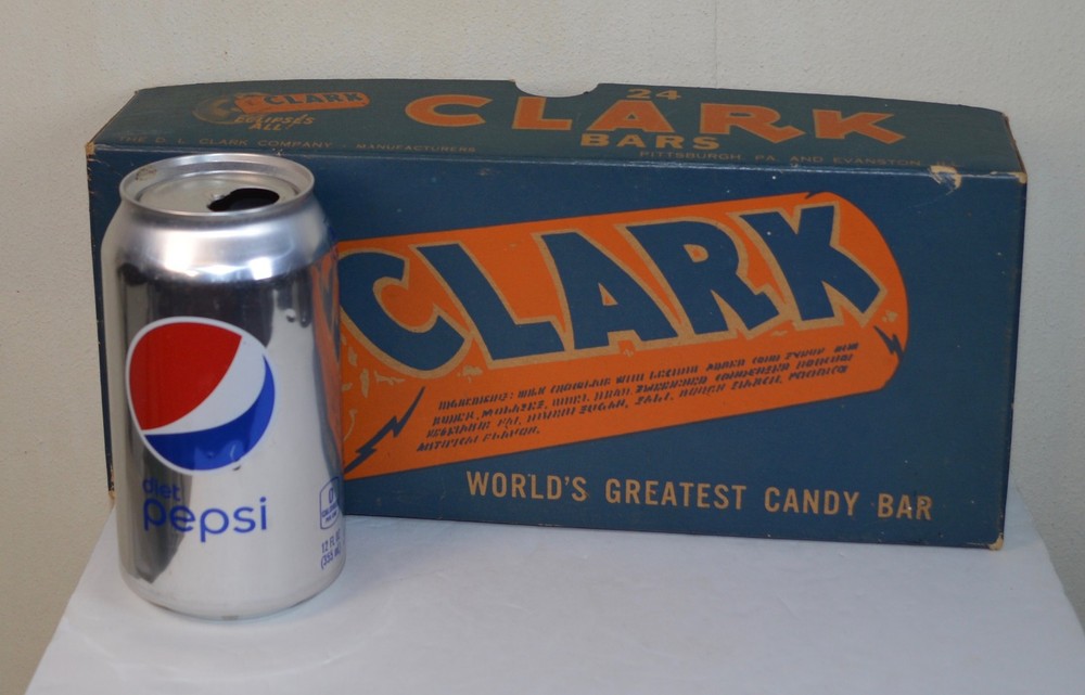 Vintage Clark Bar Candy Box - 24 Count . Complete - Very Nice