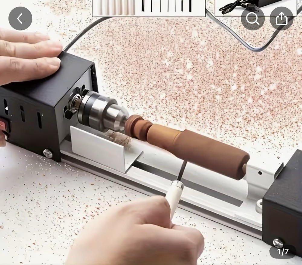 Mini Wood Lathe Machine Multi-Purpose Desktop Power Supports