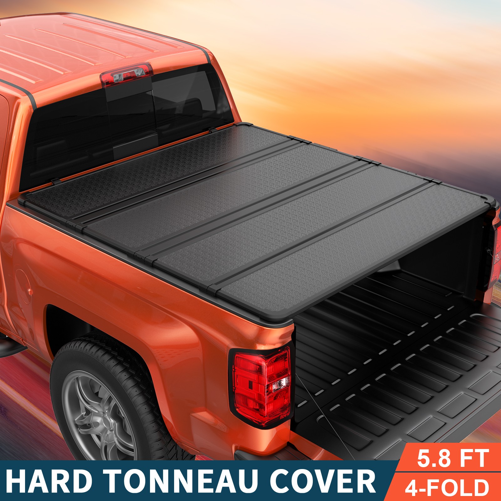 5.7 /5.8FT 4-Fold Hard Tonneau Cover For 2009-2025 Ram 1500 Truck Bed Waterproof