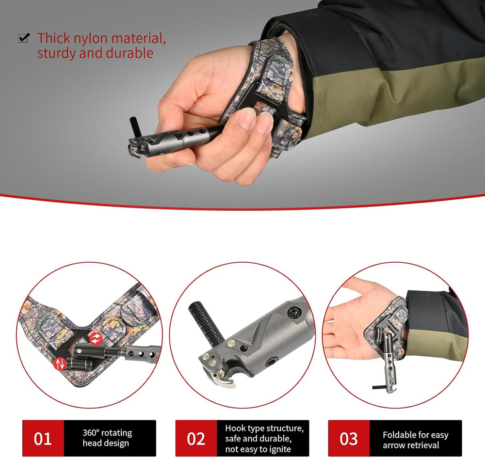 Archery 360° Adjustable Compound Bow Release Aid - Professional Thumb Trigger Wr