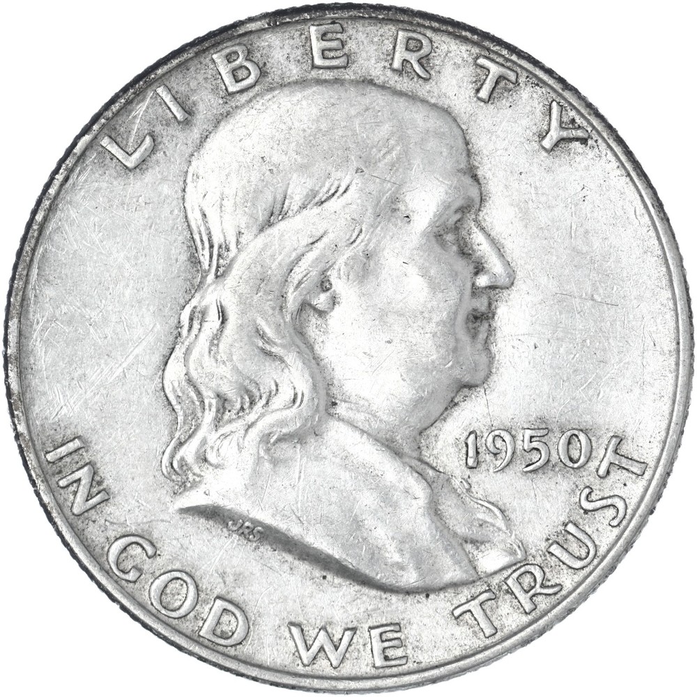 1950 D Franklin Half Dollar Extra Fine 90% Silver