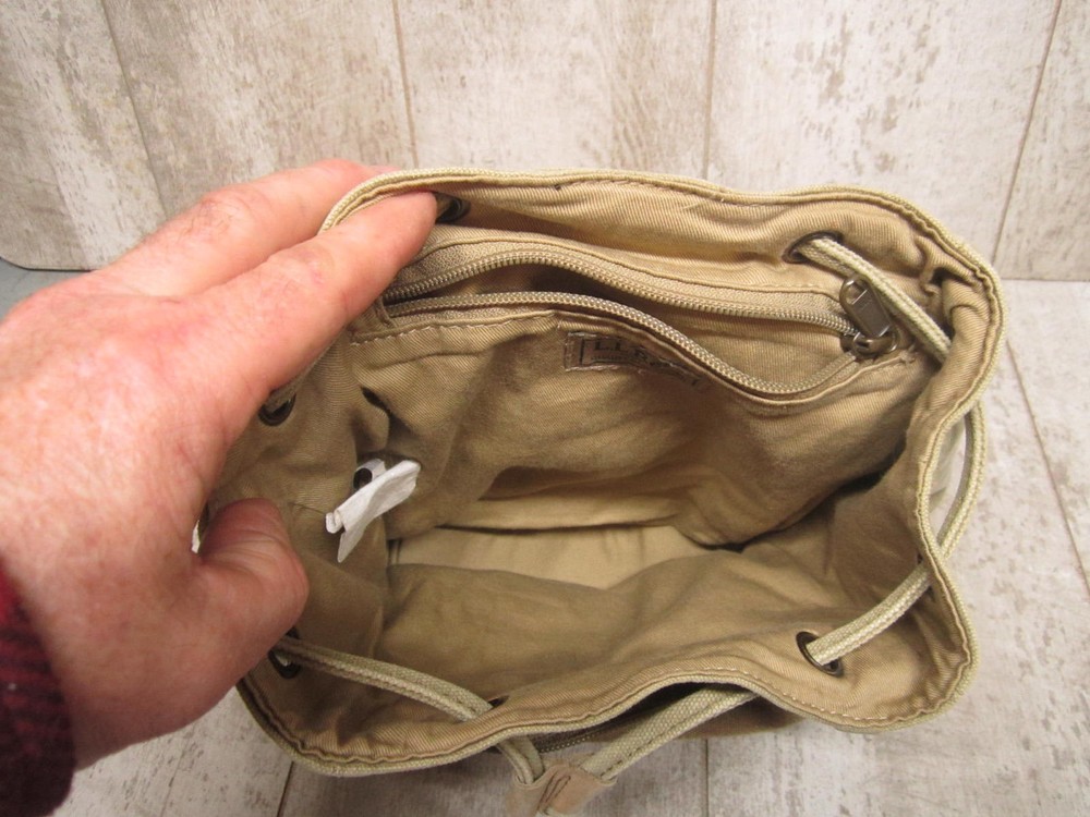 LL Bean Leather and Canvas Moose Mini Packpack Bag