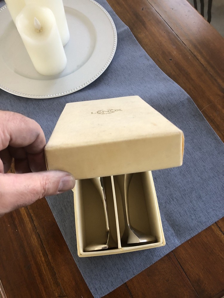 Lenox Silver Plated Toast/Wedding Collection Champagne Flutes In Box Unused