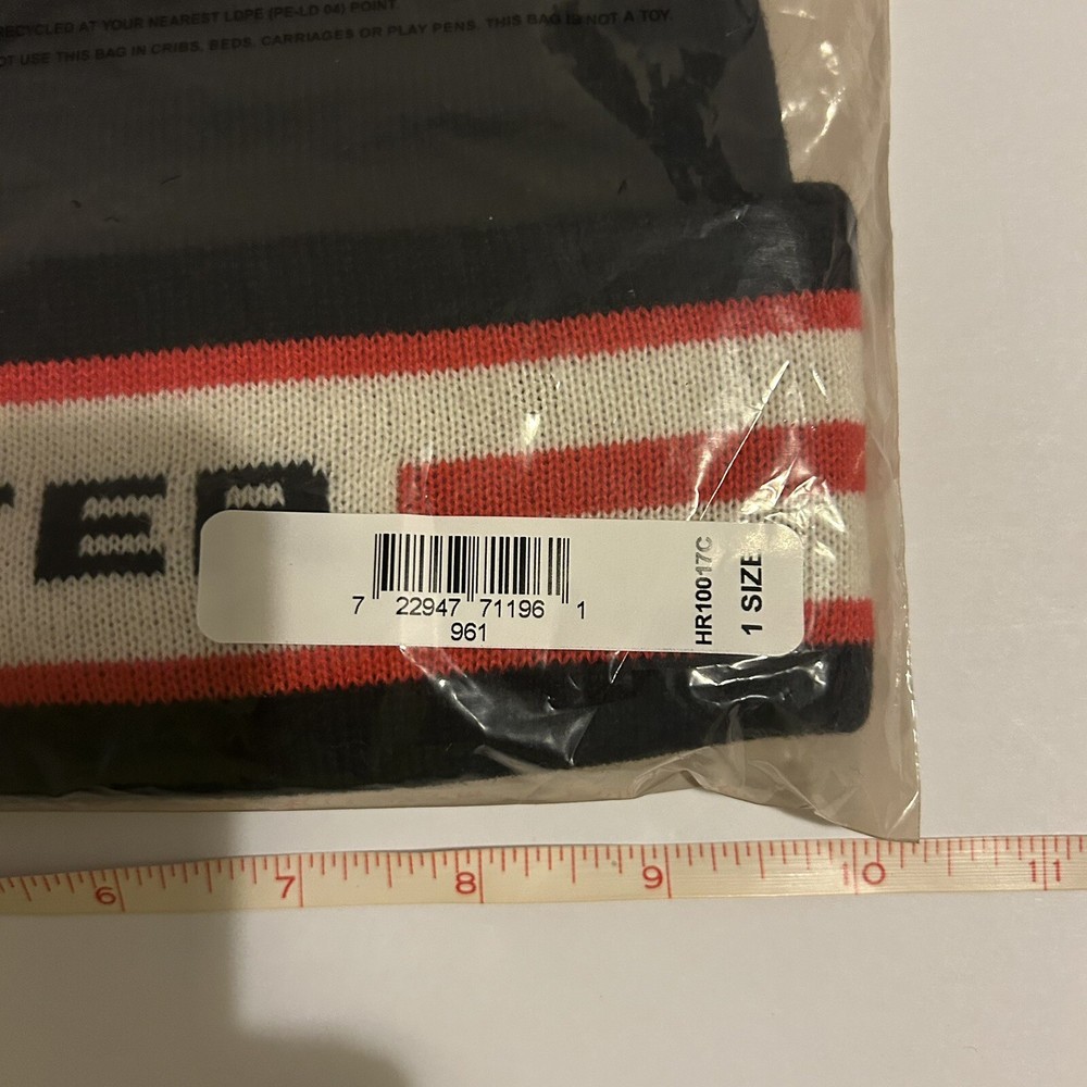 HUNTER Striped Logo Beanie Black