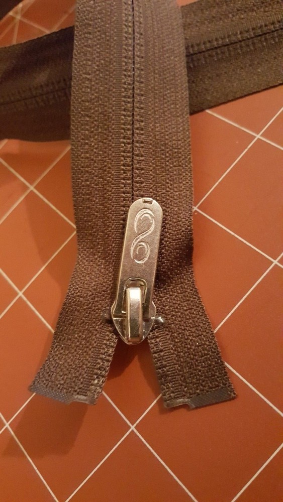 YKK Jacket Zipper Chocolate Brown Separating 16" Reverse Coil! Designer Pull