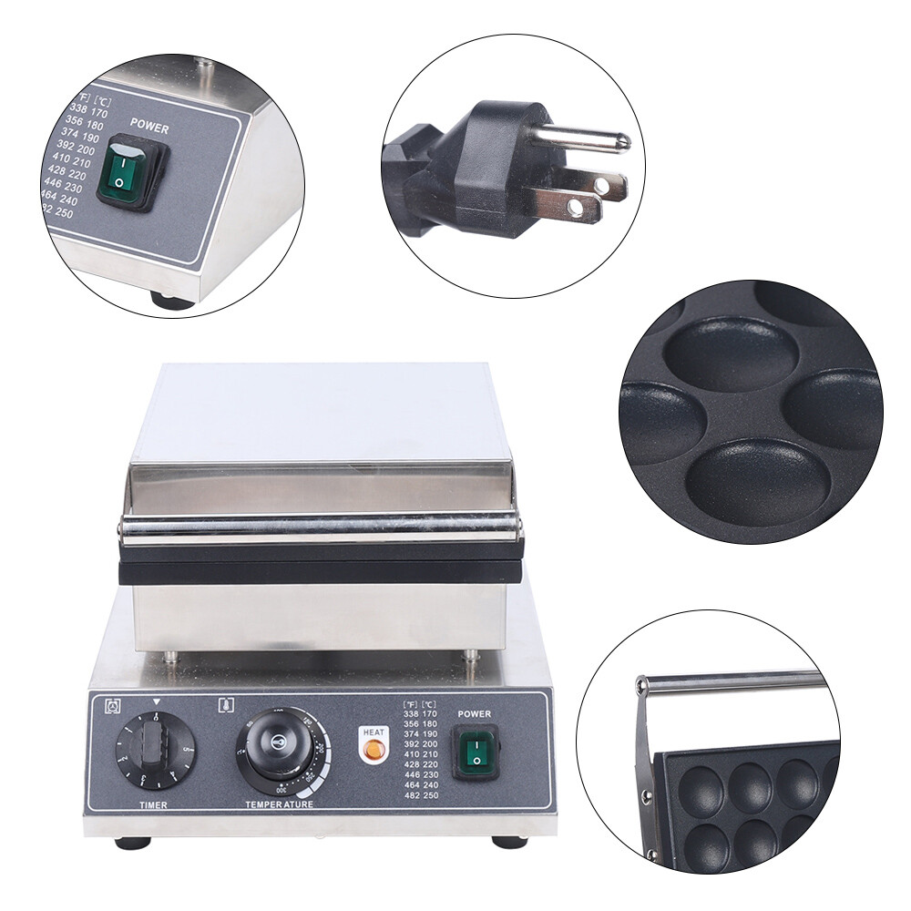 Mini Dutch Pancake Maker Poffertjes Machine for 25PCs Mini Round Pancakes