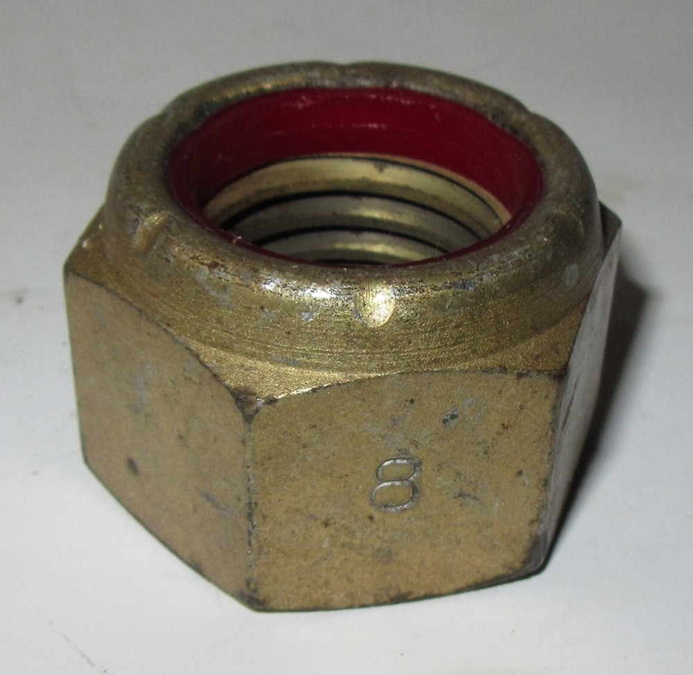 NOS ZINC PLATED STEEL GRADE 8  NYLON INSERT LOCKING HEX NUTS 1" X 8-Thread
