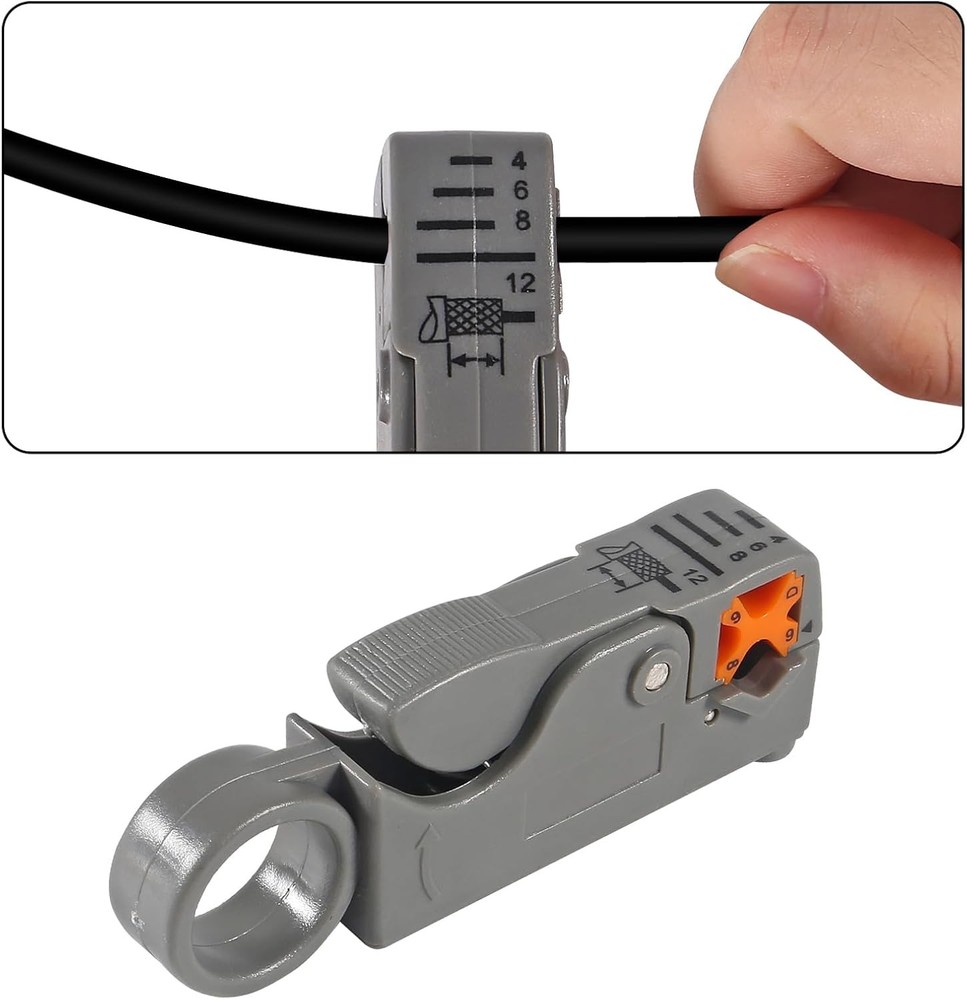 Coax Cable Crimper Tool Kit Coaxial Compression Fitting Wire Stripper...