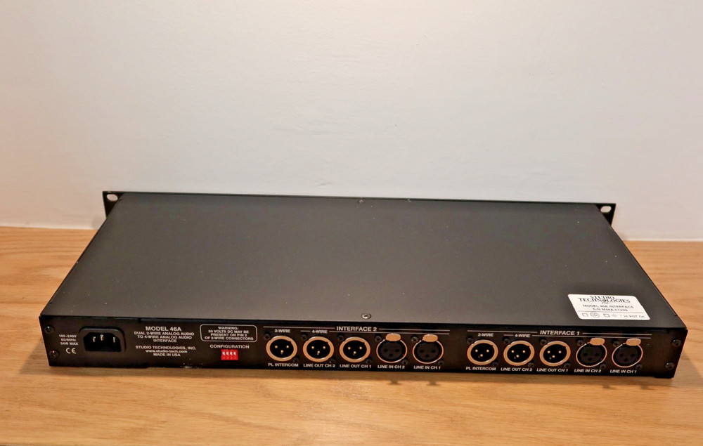 Studio Technologies Model 46A 2-Wire Analog Audio to 4-Wire Analog Audio Interfa