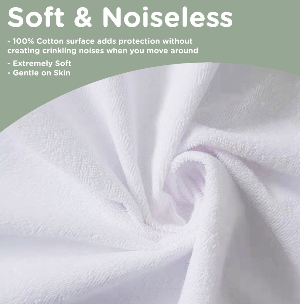 Sacred Thread Mattress Protector, 100% Cotton, Deep Pockets, Waterproof & Quiet