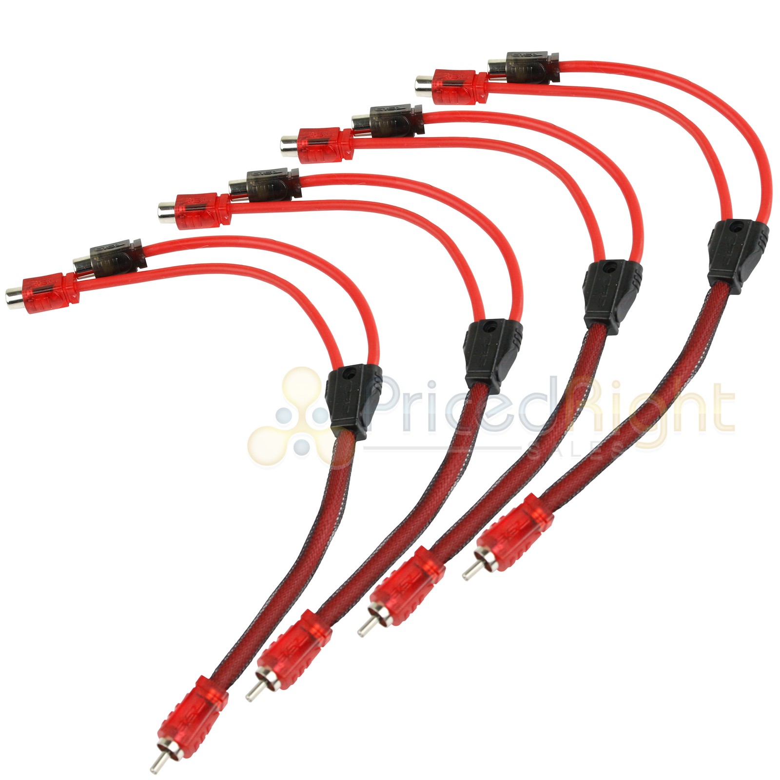 4 Pack 1 Male 2 Female RCA Splitter Audio Cable Competition Rated DS18 R1M2F