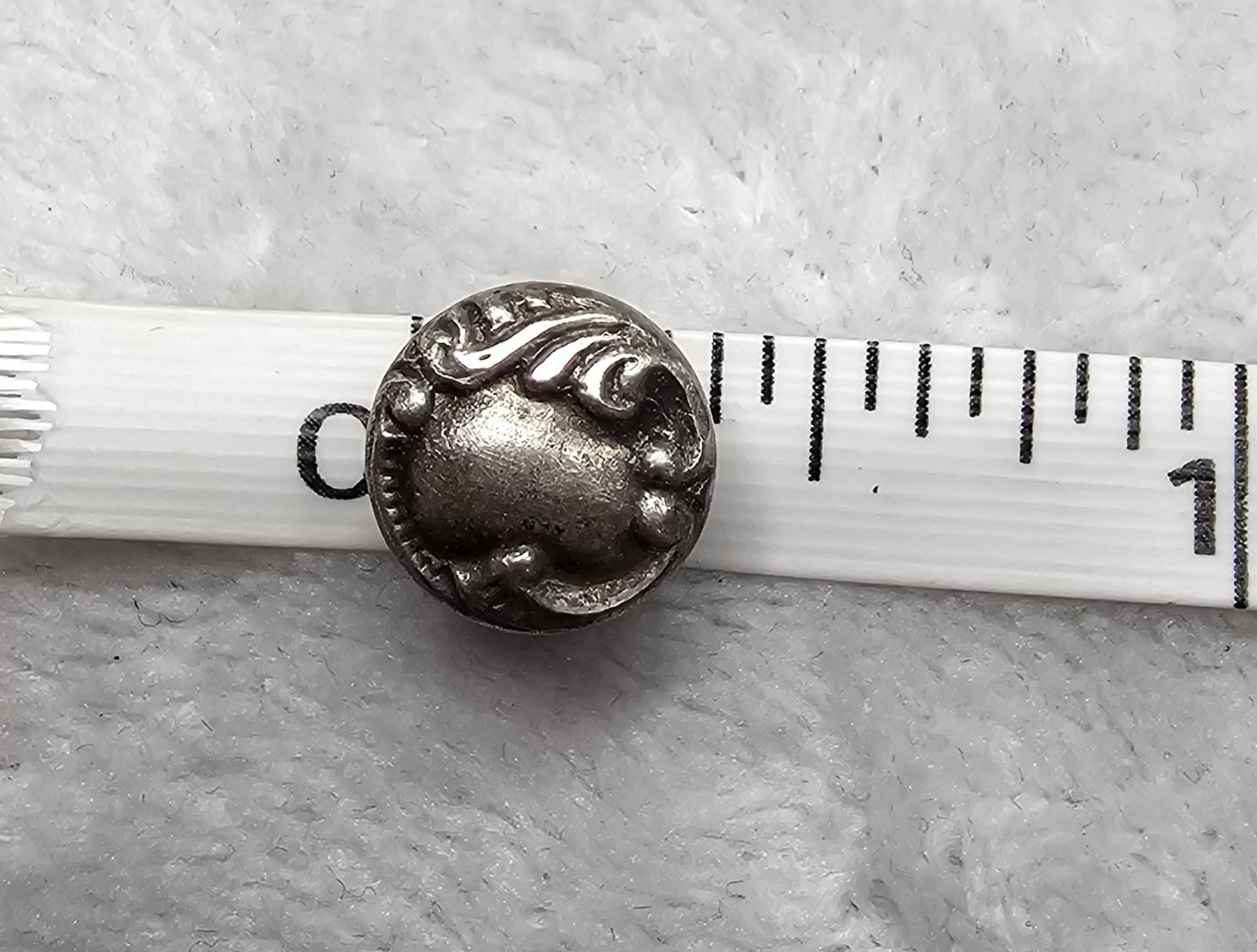 ANTIQUE Art Nouveau Sterling Silver Shirt Studs Set of 3 Ornate Scroll Design