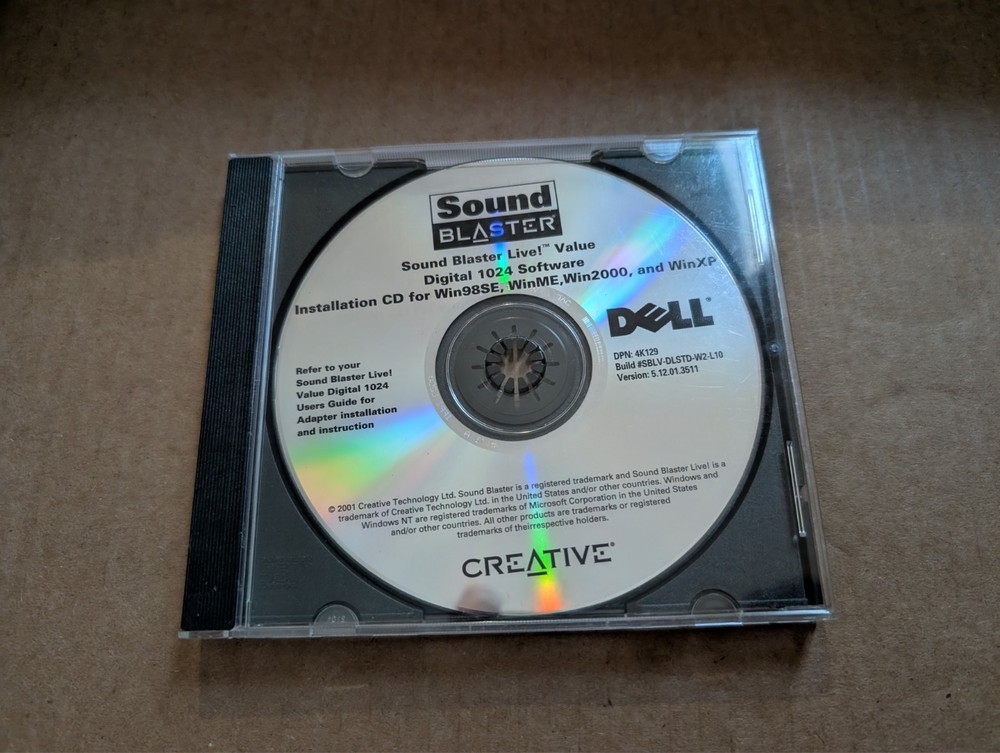 Sound Blaster Live! install disc Win98 WinME, Win2000, WinXP