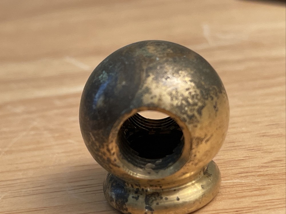 LARGE SOLID BRASS UNF~TEE BALL ARMBACK ~ 1/4 IPS Threaded 1 1/4”T-1 1/8 W NOS