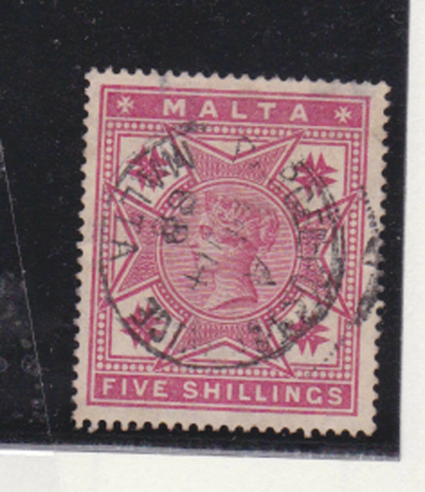 malta 1886 SG 30,Sc 14 full cancel  ,tiny thinness    r1462