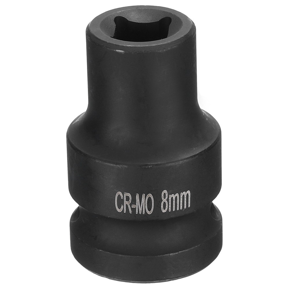 4 Point Square Socket 1/2" Drive 8mm Metric CR-MO Square Impact Wheel Socket