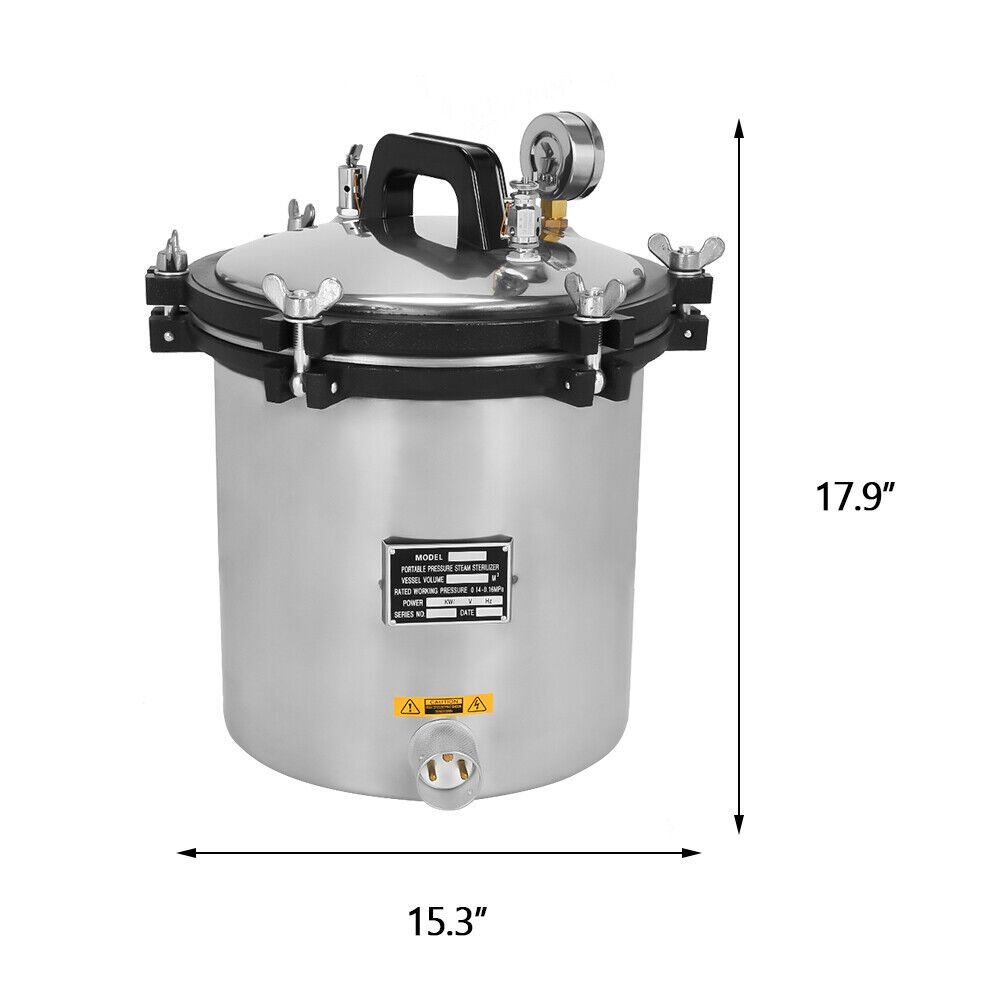 Steam Autoclave Sterilizer 18L High Pressure Uperization Eqpt. Tattoo Dental Lab