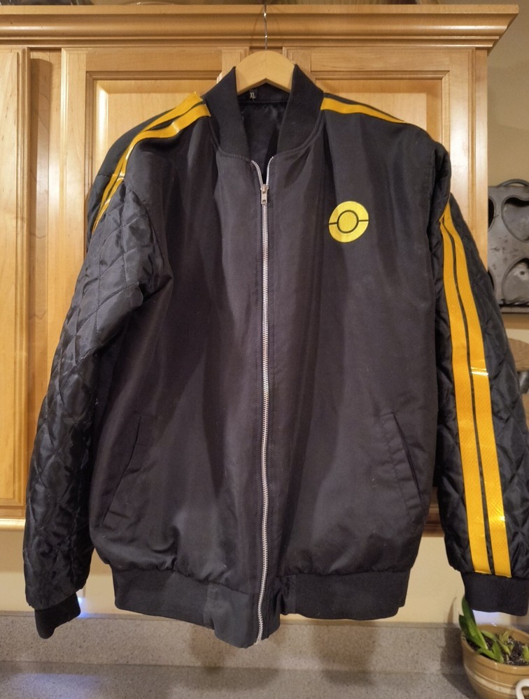 Polyester Reflective Hooded Lined Men's Black Jacket Size XL