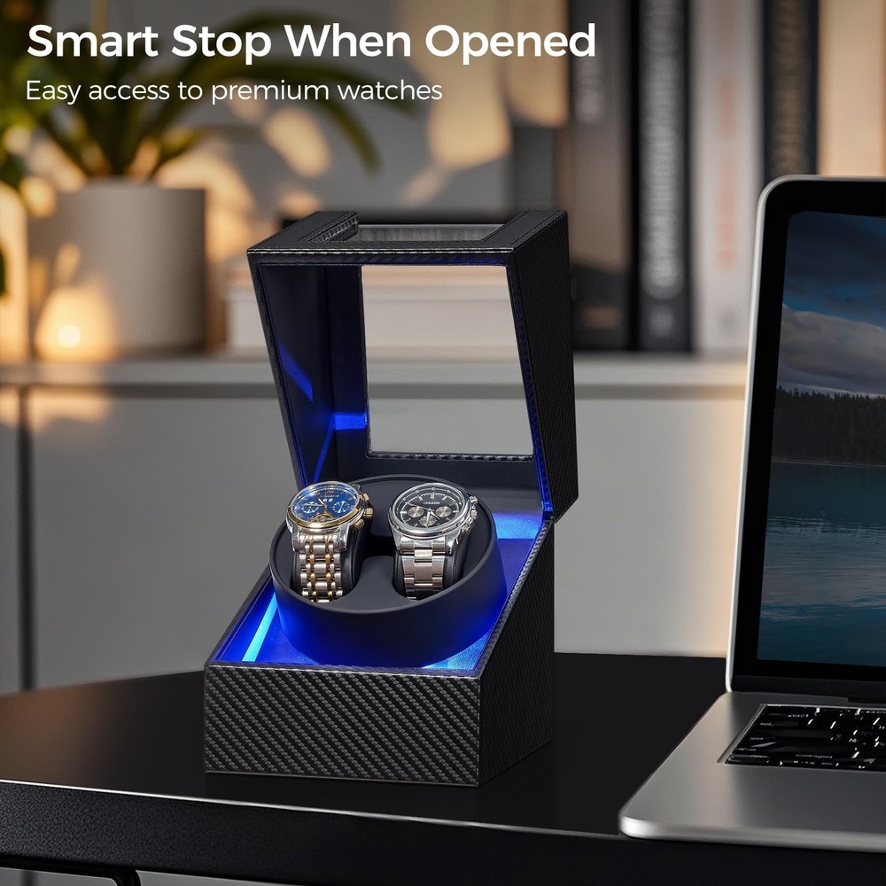 Watch Winder for Automatic Watches, Led Light 4 Modes, Automatic Watch Winder