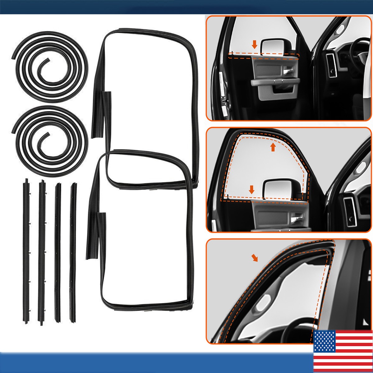 US Rubber Door Weatherstrip Seal Kit For 83-94 Chevy S10 Blazer GMC S-15 */L