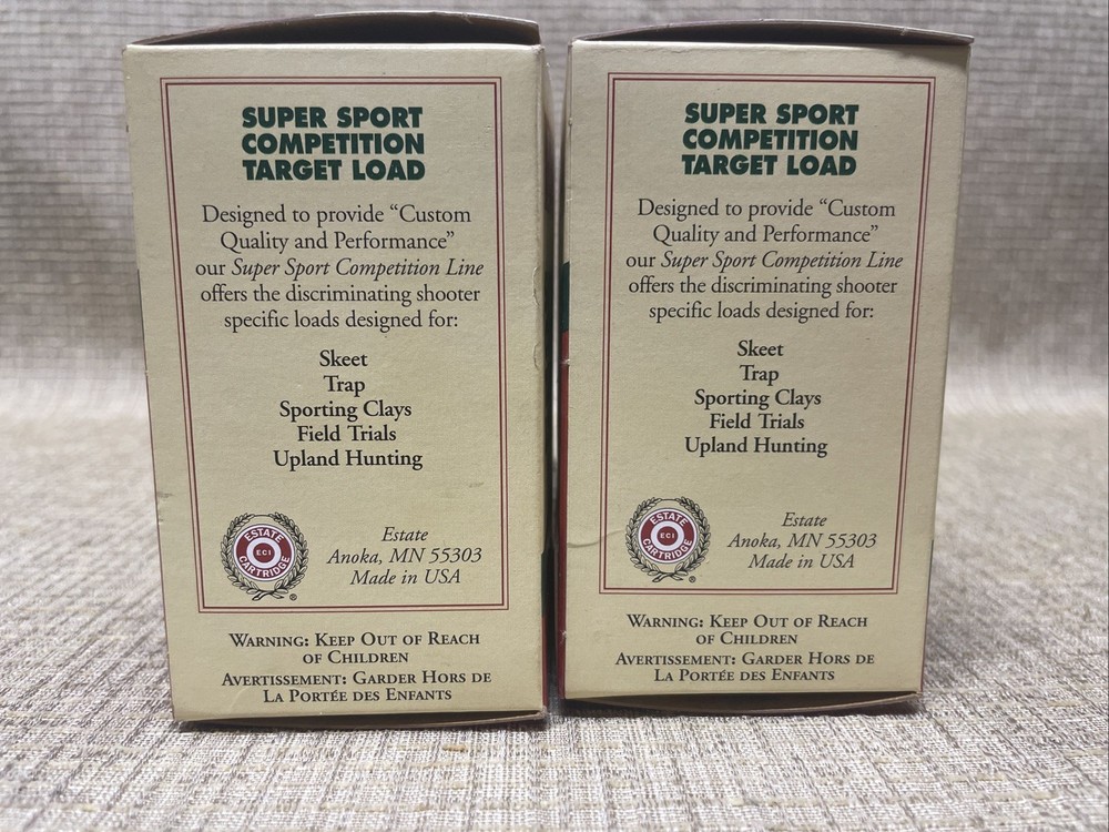 Estate 12 gauge super sport competition target load empty boxes